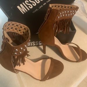 New Missguided Fringe Cuff High Heel Sandals